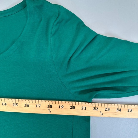J Jill Luxe Supima A Line Tunic Top Womens L Green Meadow Soft Spring Color NEW - Picture 10 of 16